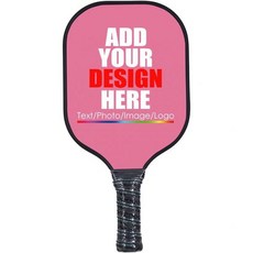 흑연 피클볼 라켓 가볍고 개인화된 사진 텍스트 로고 추가 장비, 15.7"X8", 어두운 핑크