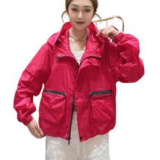 WEIHAN 여성 경량 후드 바람막이 아우터 간절기 캐주얼 자외선 차단 자켓 여름용 외투