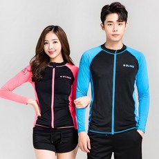 ELINE 拼色長袖泳衣