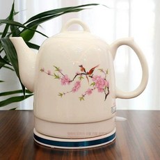 도자기 차주전자 미니멀 티포트 티메이커 주전자 가정용, 1.7L 워터드롭 피치블로섬, 기본 색상