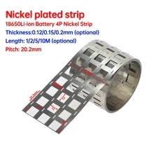 1/2/5/10M 니켈 도금 스트립 2P-6P 0.1527mm 18650 리튬 배터리 용접 테이프 벨트, 02 thickness  0.15mm, 01 10 meter, 09 4P  20.2x67.4mm