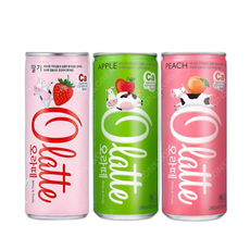무색소 매점 과일음료/ 동아 오라떼 딸기 + 애플 + 피치, 240ml, 10개