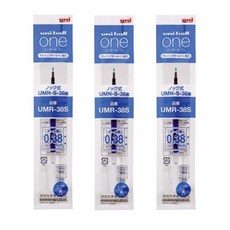 유니볼 원 중성 잉크펜 0.38mm, 리필심 블루, 5개