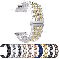 에버원 갤럭시 워치8 워치7 워치6 워치5 워치4 클래식 40mm 44mm 47mm 20mm 22mm 시계줄 스트랩 투톤메탈, 블랙
