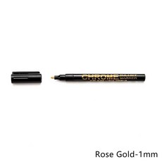 전기 도금 크롬 미러 마커 실버 손 수리 금속 방수 펜 공예품 페인트, [08] A-Rose gold 1mm, 1개
