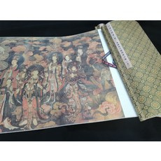 法海寺壁畫帝釋天眾佛理法圖裝飾畫掛畫 絹本微噴複製手卷, 參考詳情頁