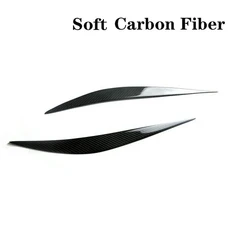 호환 BMW 차량 전면 전조등 눈썹 눈꺼풀 라이트 눈썹 스티커 탄소 섬유 ABS F80 M3 F82 F83 M4 F32 F33 F3, 01 Soft Carbon Fiber