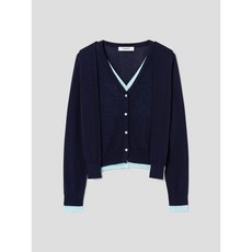 브랜드정품 에잇세컨즈 8SECONDS 타이 디테일 레이어드 가디건 카디건 네이비 285968