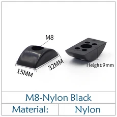 M6 M8 M10 반달/크레센트 너트 반달 패드 나일론/합금/플라스틱 크레센트 가구 연결 나사 와셔, 08 M8-Nylon Black, 03 10 Pcs