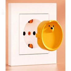 뚱이네 잡화점 곰돌이 콘센트 구멍 덮개 감전커버, 까망