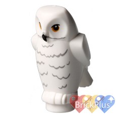 레고 동물 올빼미 부엉이 - 화이트 White Owl Small Angular Features with Yellow Eyes and Light Bluish 4596754, 날개편상태, 1