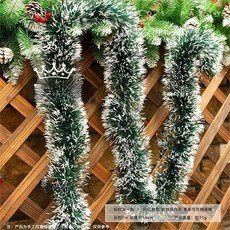 耶誕節裝潢加粗綠昔草條掛飾聖誕樹毛條彩條拉條新年新春彩帶藤條聖誕節裝飾 耶誕裝飾 聖誕吊飾, 【超值】C加密白邊+墨綠, 1個