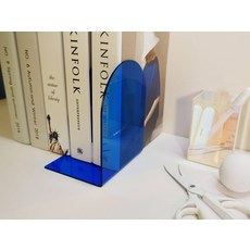 아크릴 인테리어 책장 칸막이 투명 책꽂이 정리 데스크, 투명블루(1 개)