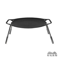 好玩旅物 30cm 薄型304不銹鋼露營雙耳烤肉盤 (附收納袋) 腳架烤盤 韓式烤盤 露營烤盤, 1個