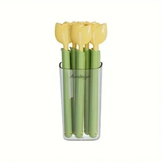 다용도 봉지집게 밀봉클립 주방용 튤립당근 5pcs 보관 상자가있는 씰링 클립 포장 상자 스낵 가방 봉인 된 방습, 03 5pcs-yellow