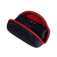 適用JBL Charge6 音箱保護套 衝擊波6代戶外便攜音響旅行收納包, 1個, 泡泡款-黑紅+肩帶