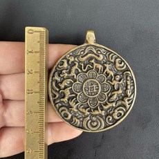 黃銅九宮掛件 藏式老銅器飾品, 如圖所示, 1個