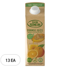 돈시몬 생과일 100% 착즙 오렌지주스, 1L, 13개