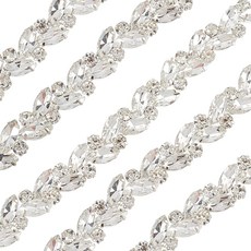 라인석 컵체인 철제 부품 리프 의류 액세서리 크리스탈 15x6mm 약 88~90cm