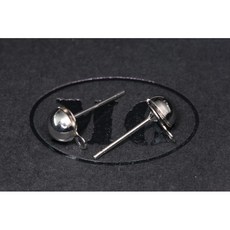 沐錦飾品材料DIY 6MM吊耳半球耳針 @50/100入 手作耳環材料 DIY飾品配件, (正白)50入/瓶, 1個