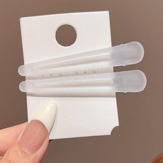 新款劉海無痕夾髮夾側邊洗臉專用夾化妝理髮店無痕一字夾子高顱頂熱賣, 1個, 霧面白2件套