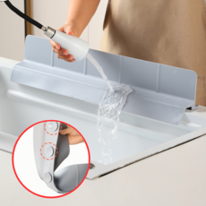 글로윅 처마형 흡착식 싱크대 물막이 물튀김 방지 실리콘 물막이, 1개, 그레이 58CM