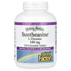 내추럴 팩터스 스트레스-릴랙스 선테아닌 100mg Natural Factors Stress-Relax Suntheanine L-Theanine 100 mg 120정, 1개