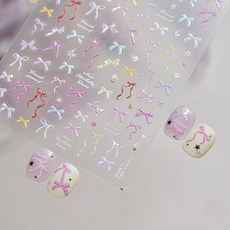 고네일 / 토모니 파스텔 도트 롱꼬리리본 네일 스티커 to5515, 1개, 도트리본 to5515