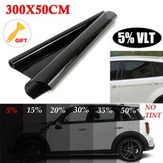 50x300cm Black Car Window Film Roll 5/15/20/25/35/50% VLT Tint Film Glass Sticker Sun Shade Film for, 1) 15 Percent