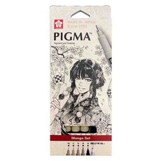 SAKURA PIGMA Manga Set 漫畫套裝組 - 多種筆尖選擇，防水防褪色，專業漫畫創作, 漫畫｜XSDK-MG6A, 1個