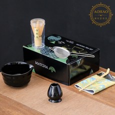 AOHAO Matcha whisk 말차도구 2/4/7 PCS 세트 차선, 블랙7pcs, 3세트