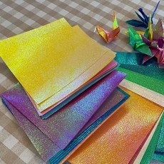 반짝이 학종이 종이학 색종이 혼합색상 10cmbuy9+5gEx