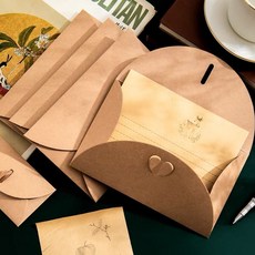 하트 밀봉 크라프트 카드봉투 대(17.5X11cm)art1+9UVH