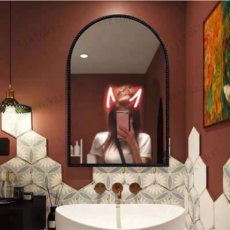 拱形浴室鏡，簡約風格，圓弧邊角設計，多尺寸可選，浴室鏡子, 銀