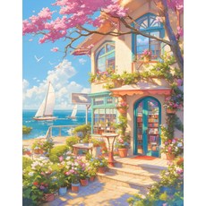 페인트바이넘버스 풍경캔버스아트 페인팅키트 DIY그림그리기 명화그리기 인테리어장식 세트형, 1개, 9990948 50x65cm 프레임 없음