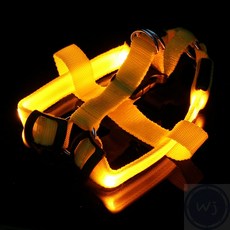 웬카 반려견 야간 외출용 LED 강아지 하네스 가슴줄 S 옐로우