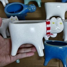 귀여운 소녀 머리 화분 배수 구멍이 있는 첼로 얼굴 식물 애호가에게 DIY, 04, 1개