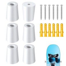 Lasuroa 6피스 수직 스키 행거 벽 마운트 홀더 랙 나사 확장 앵커 포함 스노보드 보관 스노우보드를 안전하게 보관하고 전시할 수 있는 (화이트), Lasuroa 6피스 수직 스키 행거, 벽 마운트 홀더