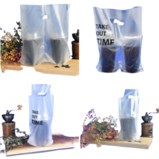 보름달비닐 커피비닐캐리어 무지 2구 대형(14-24oz) 200매 15+1, 1개, 1세트