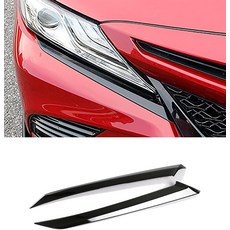 토요타 캠리 SE XSE 2018-2022 자동차 액세서리 브러시드 블랙 스타일 스테인리스 스틸을 위한 KEAIMEI 프론트 헤드라이트 눈꺼풀 눈썹 가장자리 커버 트림 장착, Brushed Black Style