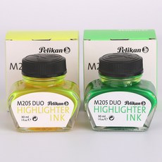 펠리칸 형광 병잉크 30ml 만년필 딥펜 캘리그라피 잉크, 1개, 형광 그린 30ml