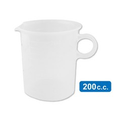 【台灣製】力銘量杯 刻度量杯 烘培 尖嘴塑膠量杯 量米杯 藥水量杯, 1個, 200cc-Φ7x8.5cm, 透明, 200ml