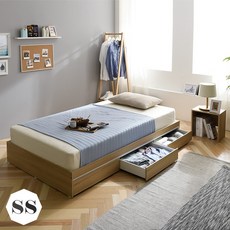 장인가구 이즈 트리플 서랍침대SS 프레임, 오크