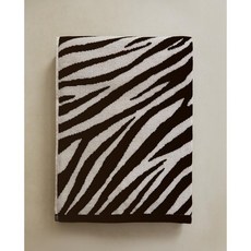자라홈 브랜드관 애니멀 프린트 벨루어 목욕 타월 42547013088 381921, 핸드 타월 / 30 x 50 cm, 샌드/블랙