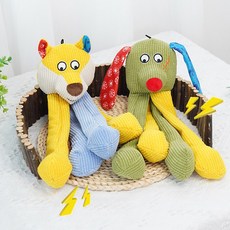 NUTRIVIO 반려견 장난감 봉제인형 발성 분리불안훈련 터그놀이 대형견 강아지 이갈이 장난감, 1개, 베이지 양