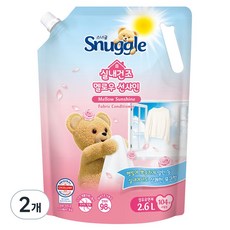 스너글 실내건조 섬유유연제 멜로우 선샤인 리필, 2.6L, 2개