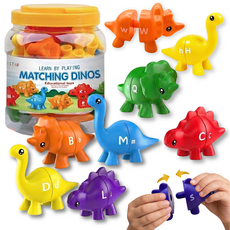 공룡 몬테소리 알파벳 매칭 블럭 대소문자 짝맞추기 유아 영단어 교구, 1개