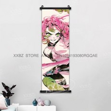 귀멸의칼날 아크릴스탠드 귀칼 장식 스크롤 그림 Kamado Tanjirou Tomioka Giyuu 홈 Kochou Shinobu 캔버스 포스터 선물, [00] 25x75cm(10x30inch), [18] gmzr25-40