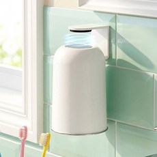 카로히포 무타공 스텐 304 자석 거꾸로 양치컵 걸이, 1개, 화이트