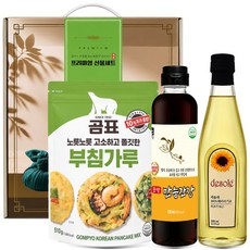 [제프몰] 혼합실속3종(해바라기+만능간장+부침가루) 식용유 선물세트 기름세트 백설 롯데, 1개